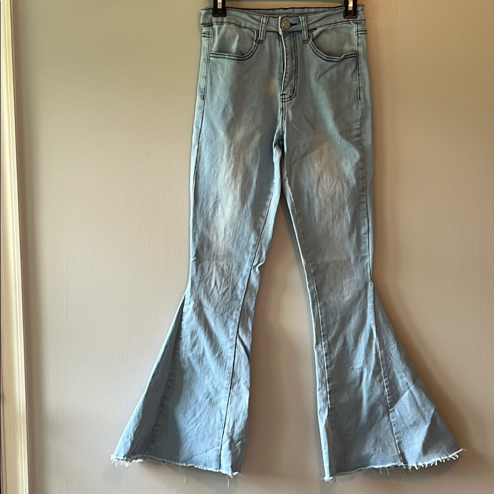 Altar'd State Blue Flare Wide Leg Jeans